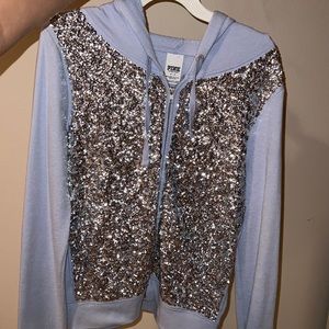 Pale blue Bling VS Pink zip up